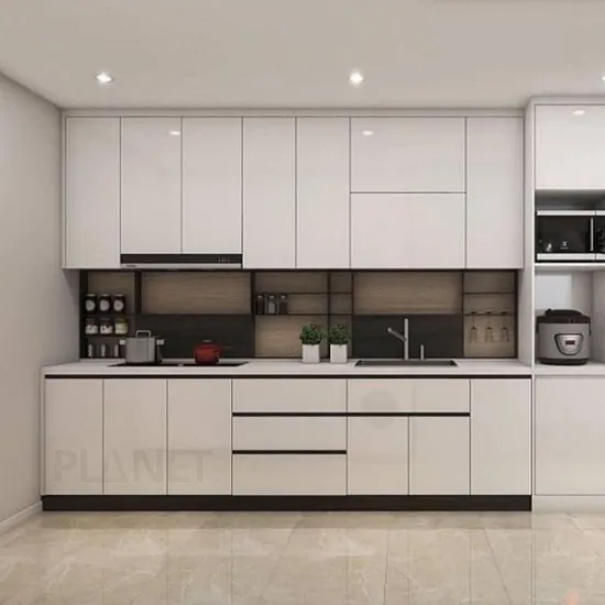 2023 Luxury Designs Melamine Modular Solid Wood Cheap High Gloss Custom Cupboard Modern Kitchen Cabinets