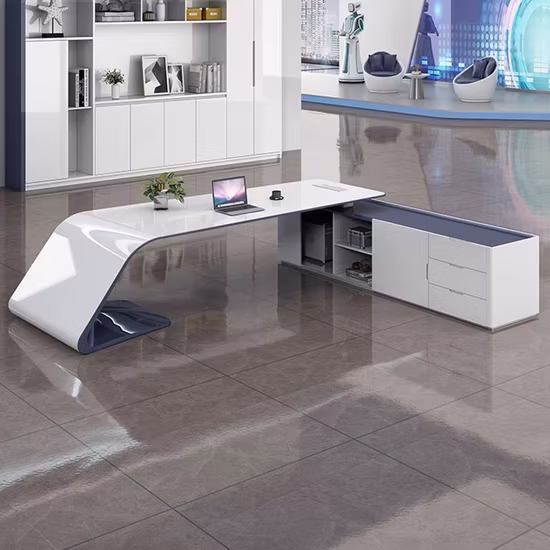Luxury New Design White Office Desk CEO Wooden Office Furniture Executive Desk