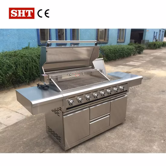 Gabinete de parrilla de barbacoa de gas de fácil montaje, nuevo diseño, con refrigerador para vinos